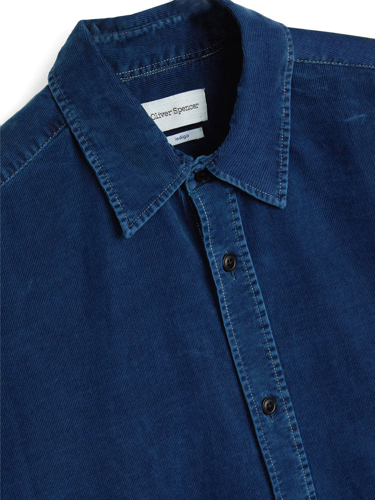 Oliver Spencer Atlanta Shirt in Newson Cord Indigo
