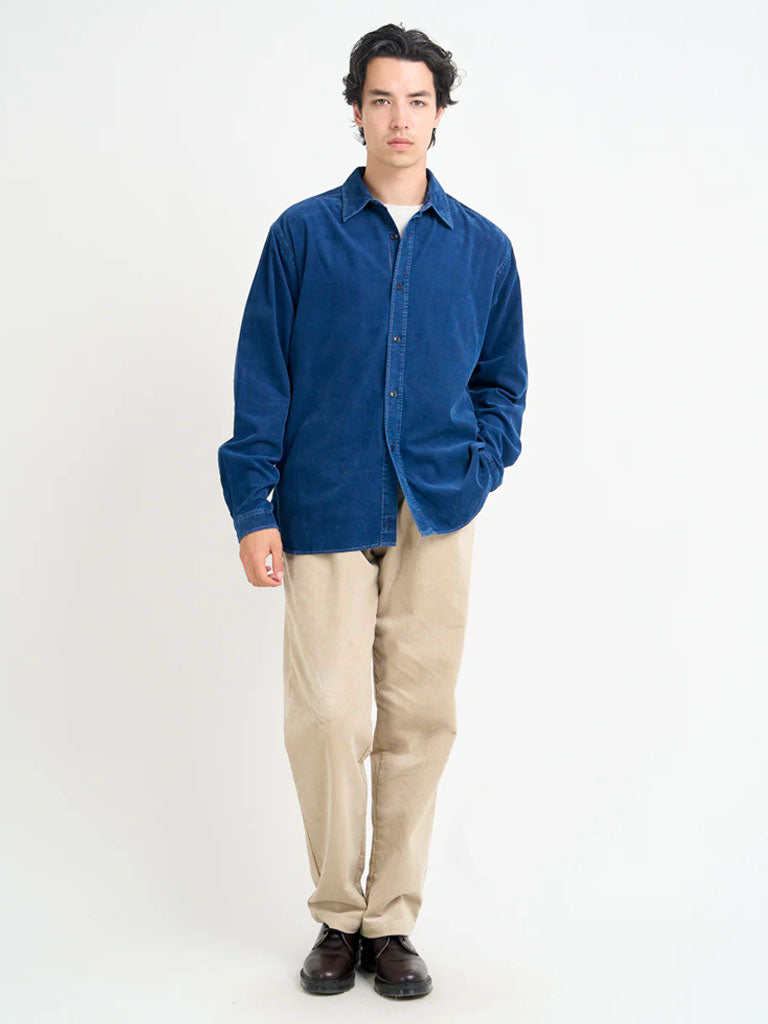 Oliver Spencer Atlanta Shirt in Newson Cord Indigo