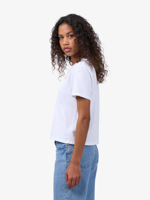 Colorful Standard Organic Boxy Crop T-Shirt in Optical White