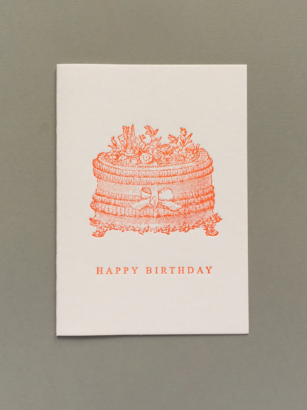 Passenger Press 14lb Cake Happy Birthday Card in Orange
