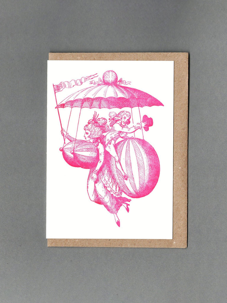 Passenger Press A New Conveyance to the Regions of Folly Card in Pink