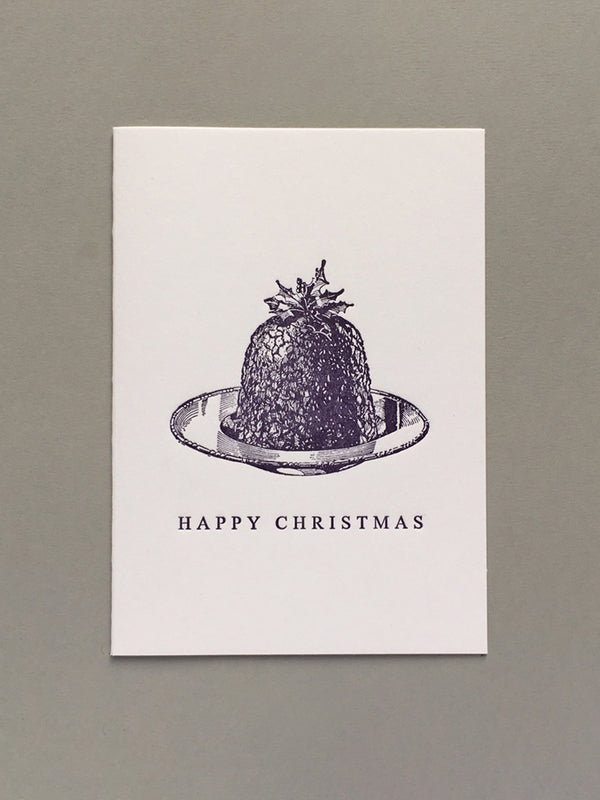 Passenger Press Christmas Pudding, Happy Christmas Card in Purple