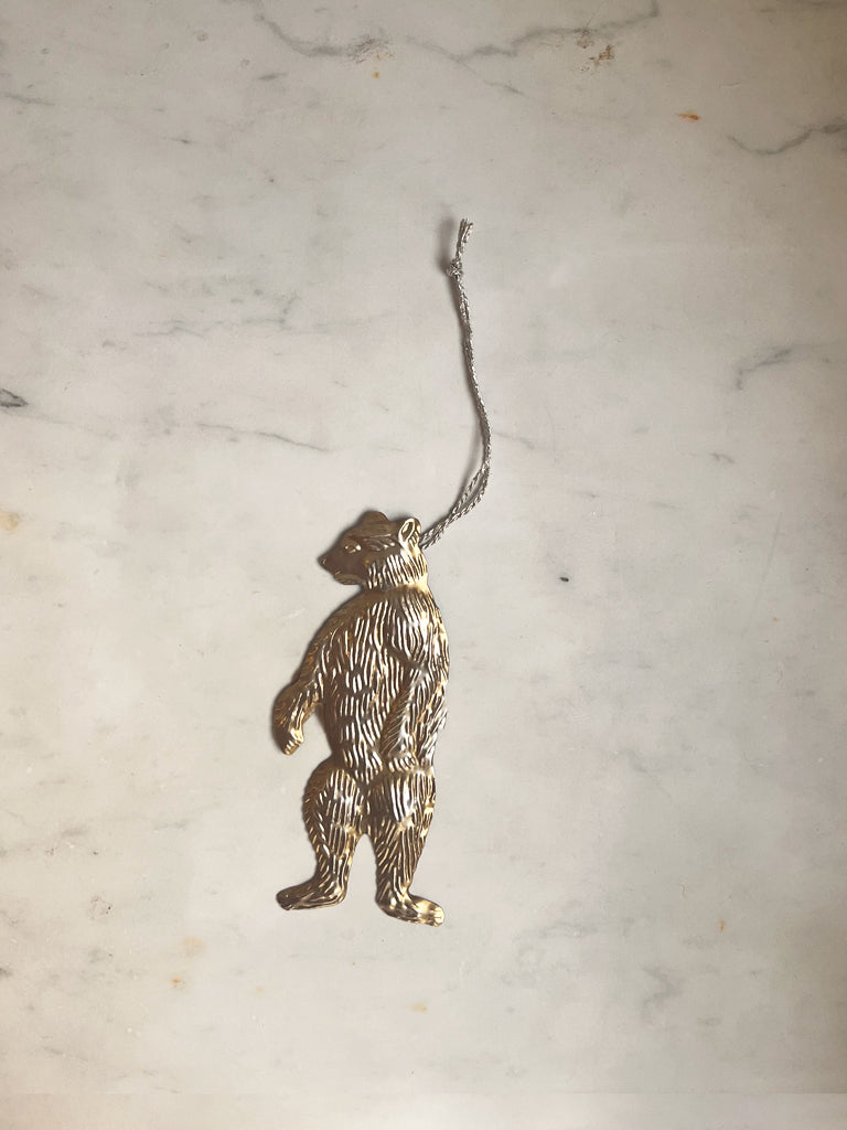 Pressed Metal Bear in Silver