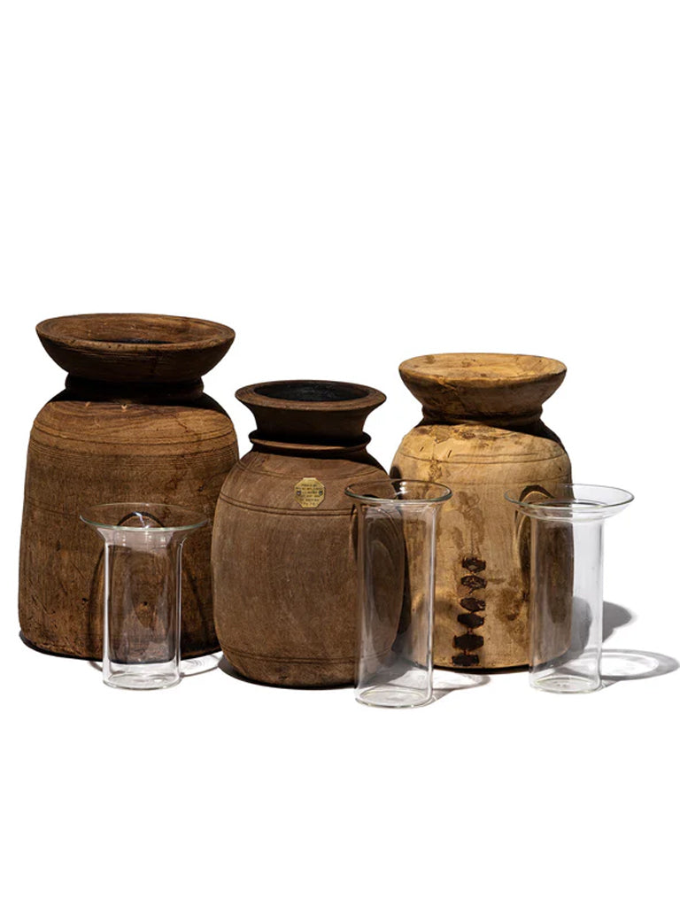 Puebco Wooden Vase with Glass