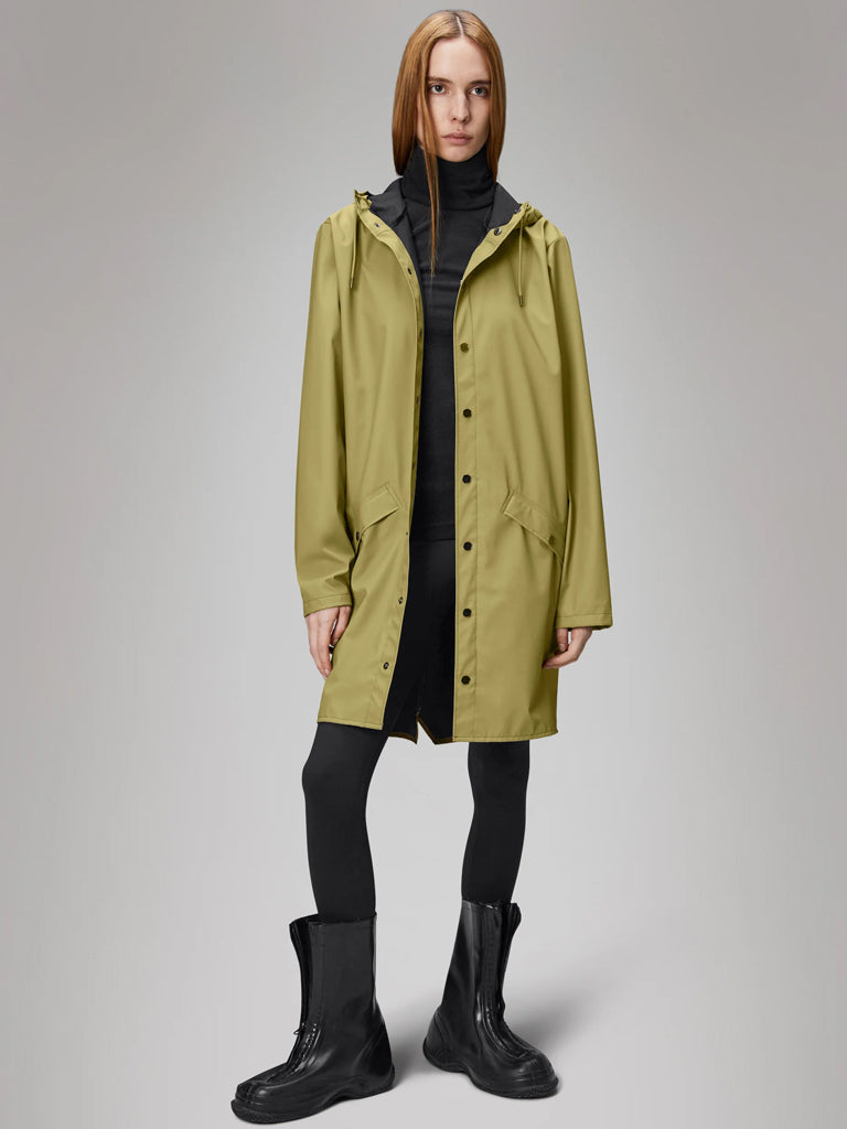 Rains Long Jacket in Khaki