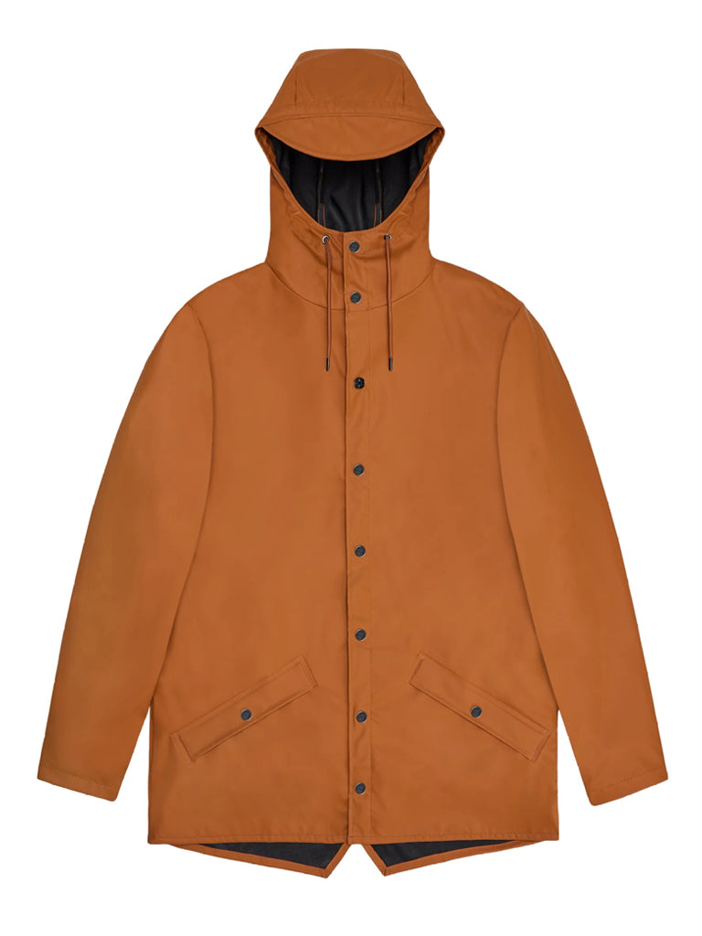 Rains Short Jacket in Rust