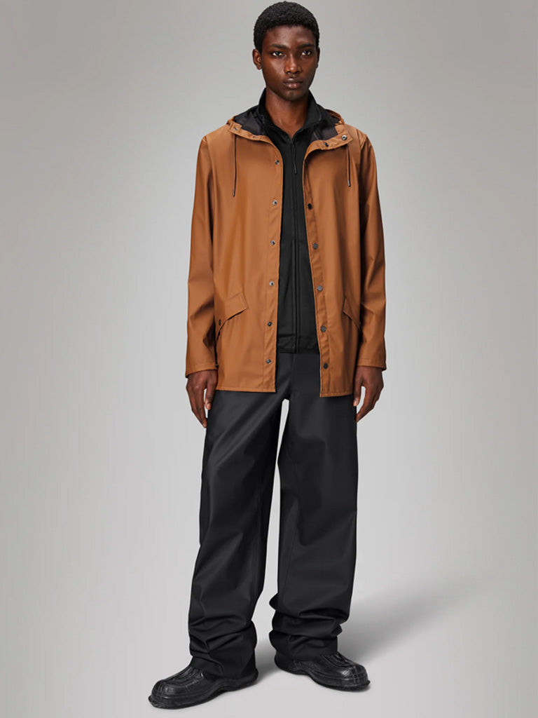 Rains Short Jacket in Rust