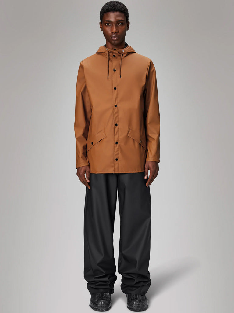 Rains Short Jacket in Rust