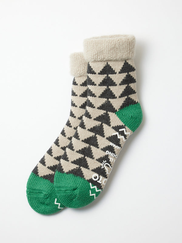 Rototo Comfy Room Socks in Charcoal Green