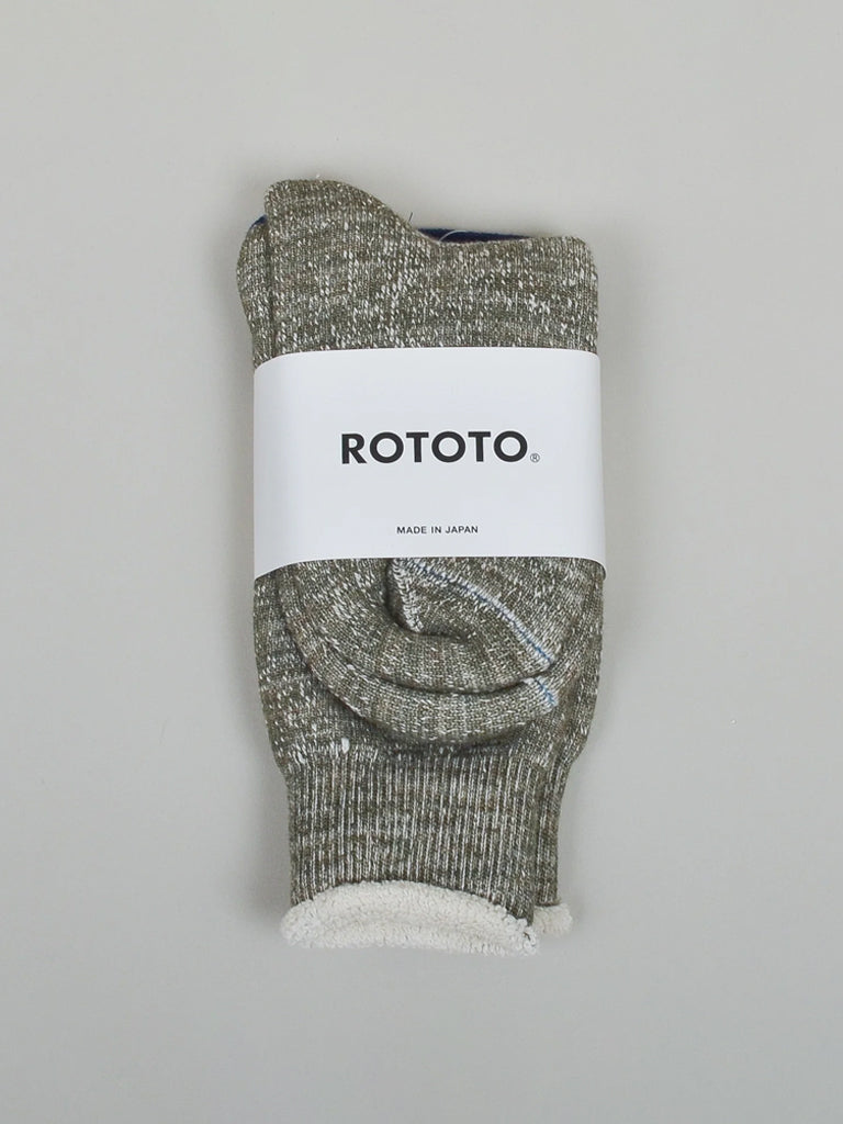 Rototo Double Face Socks in Army Green