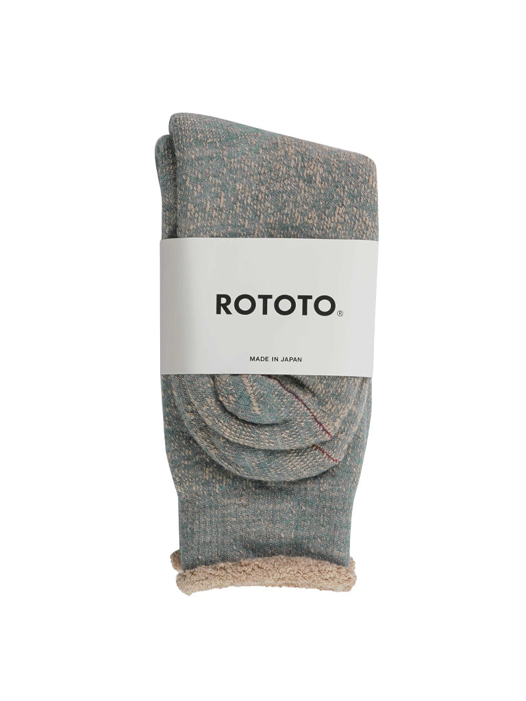 Rototo Double Face Socks in Blue Brown