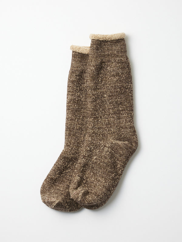 Rototo Double Face Socks in Dark Brown