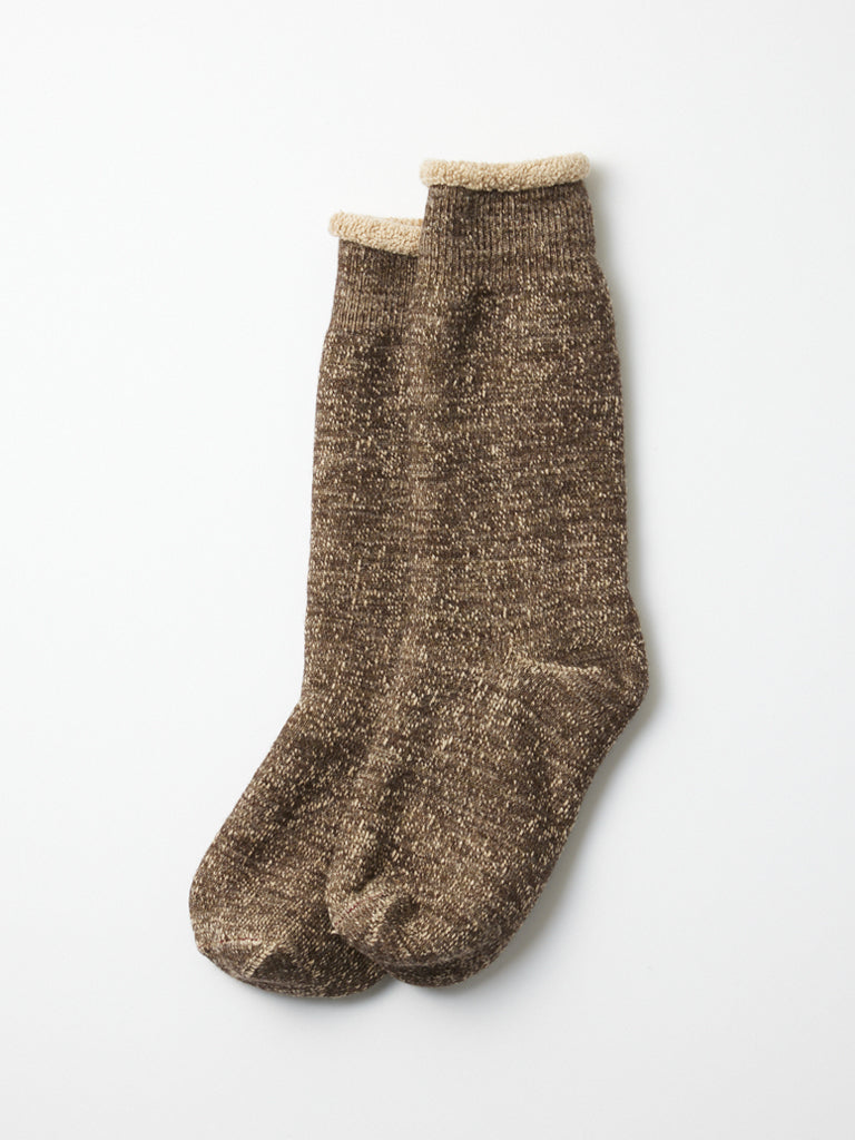 Rototo Double Face Socks in Dark Brown