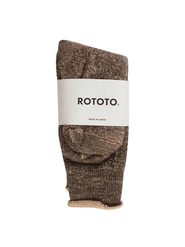 Rototo Double Face Socks in Dark Brown