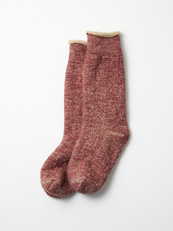 Rototo Double Face Socks in Red Brown