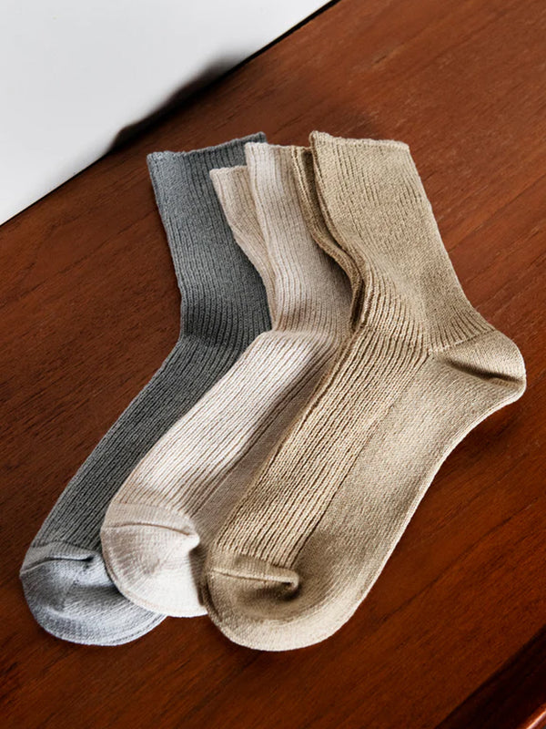 Rototo Recycled Cotton Socks in Raw