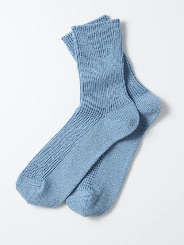 Rototo Recycled Cotton Socks in Sax