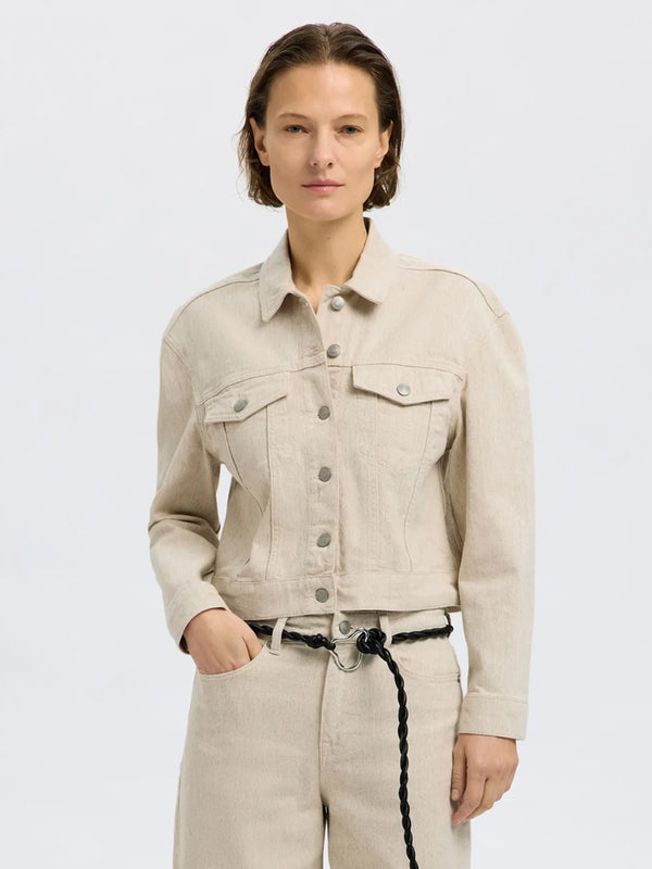 Selected Femme Una Jacket in Egret