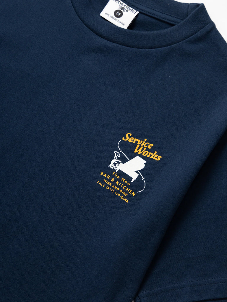 Service Works Bar + Kitchen Tee in Navy