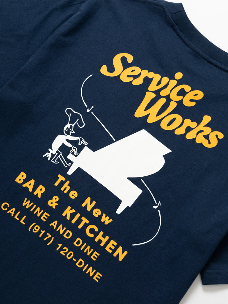 Service Works Bar + Kitchen Tee in Navy