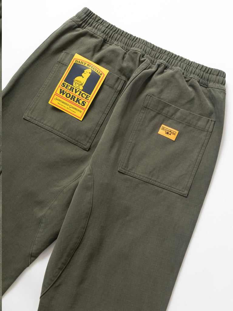 Service Works Moleskin Chef Pants in Moss