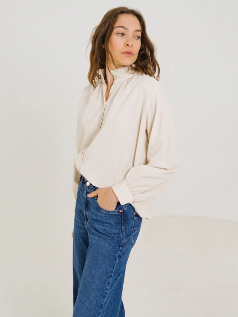 Sacrécoeur Soline Cord Shirt in Snow