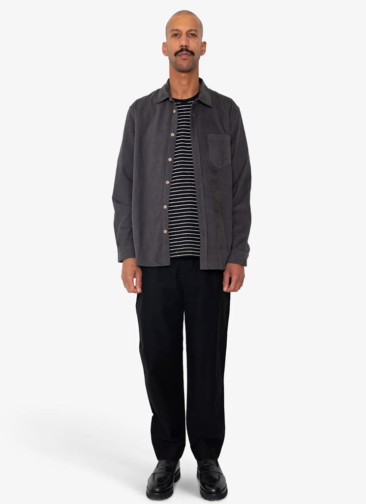 Folk Direction Babycord Shirt in Charcoal