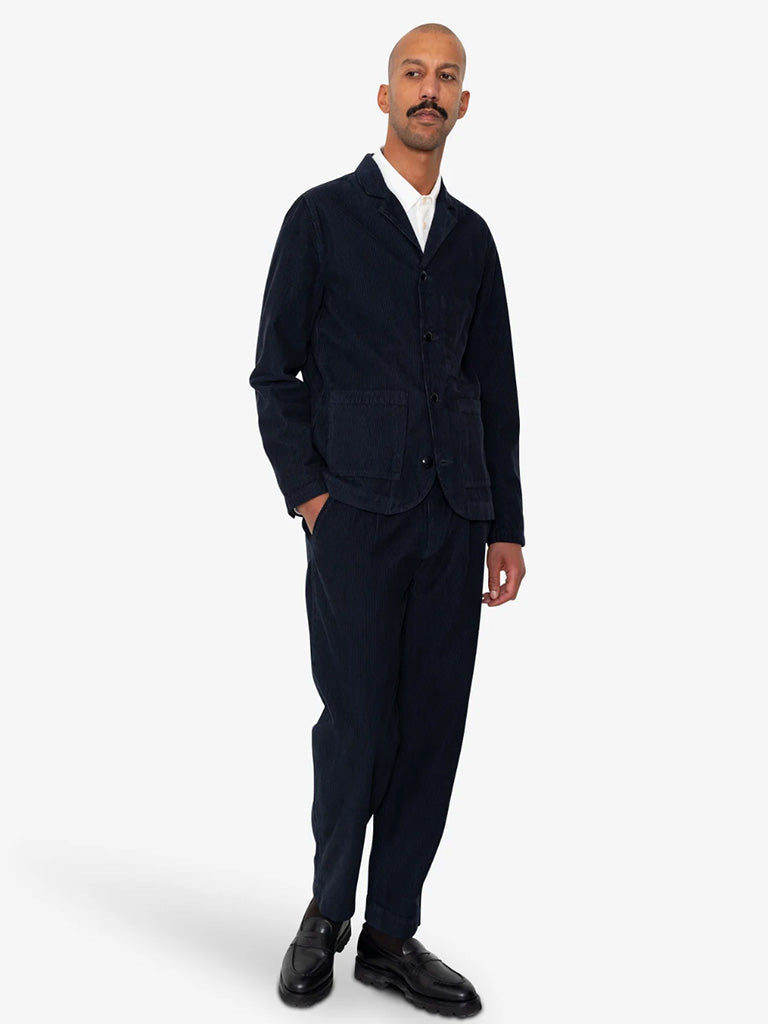 Folk Patch Jacket in Navy Cord