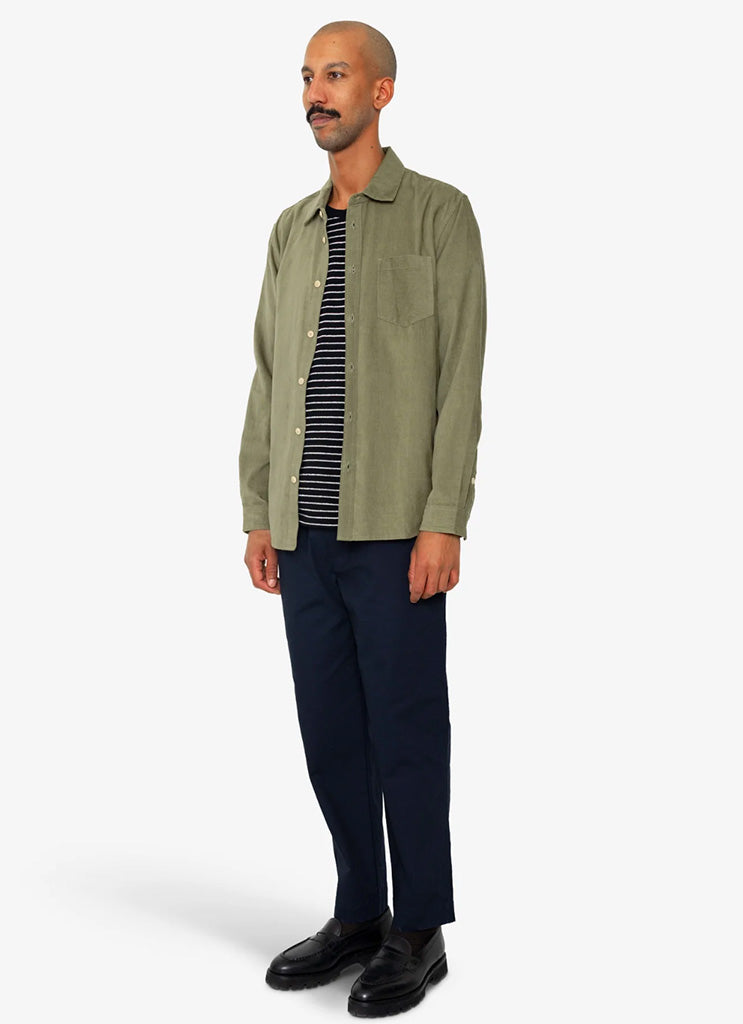 Folk Direction Babycord Shirt in Olive