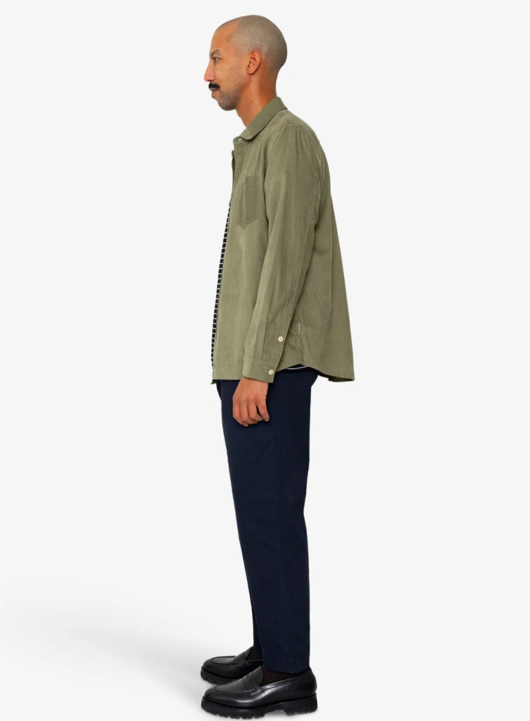 Folk Direction Babycord Shirt in Olive