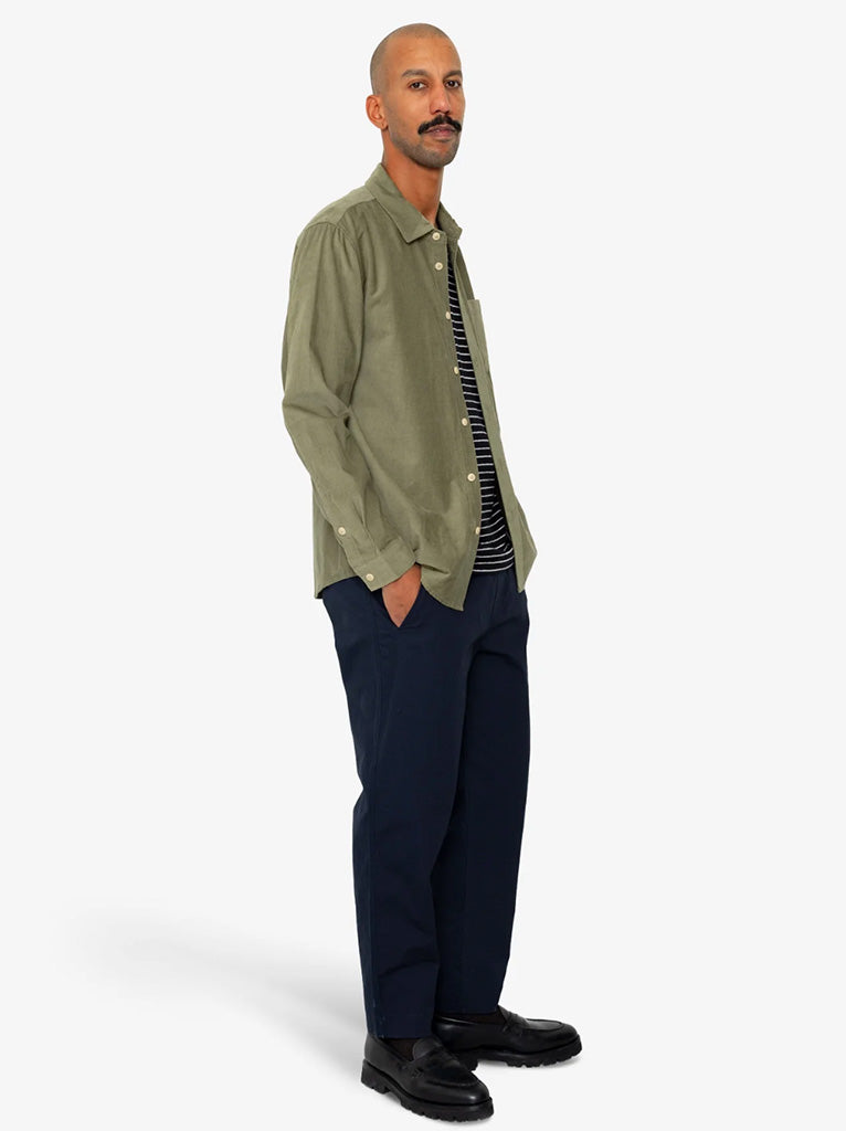 Folk Direction Babycord Shirt in Olive