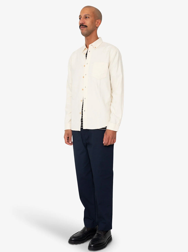 Folk Relaxed Fit Shirt in Ecru Flannel