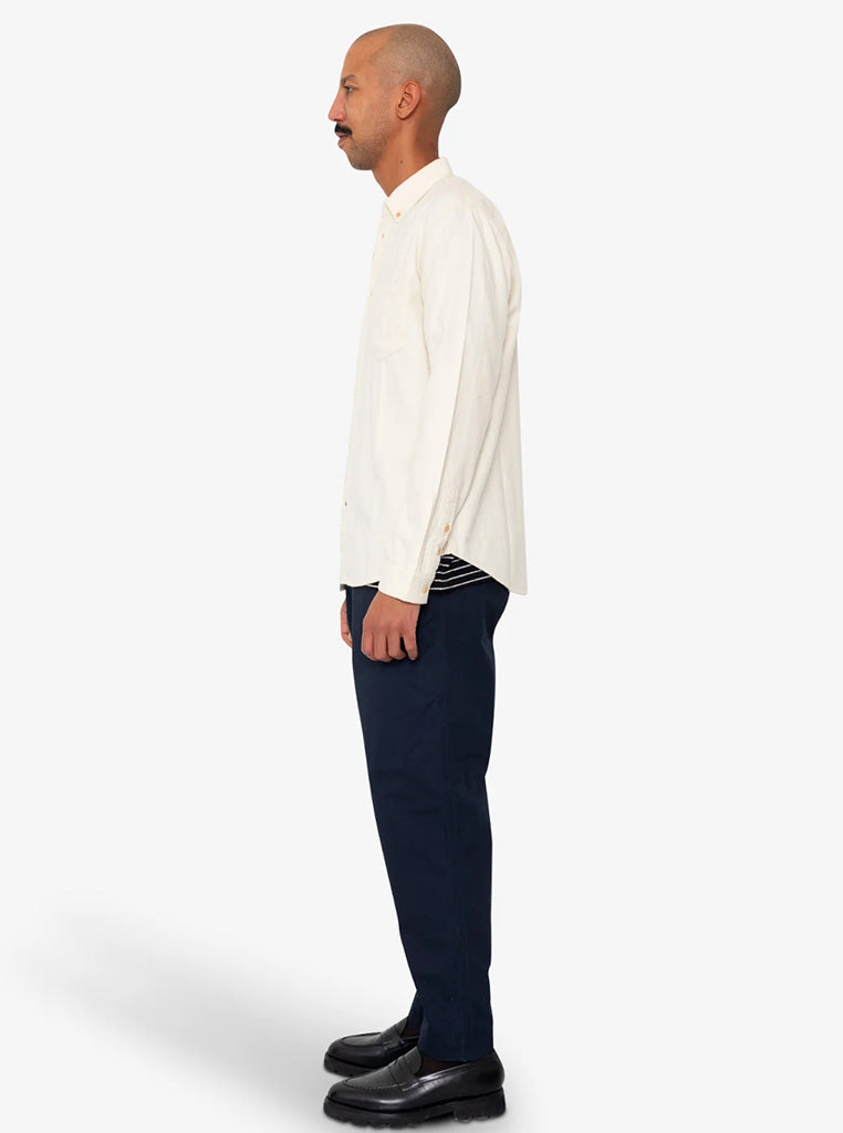 Folk Relaxed Fit Shirt in Ecru Flannel