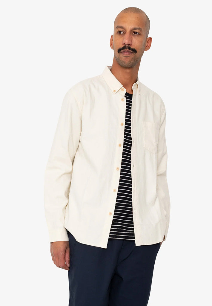 Folk Relaxed Fit Shirt in Ecru Flannel