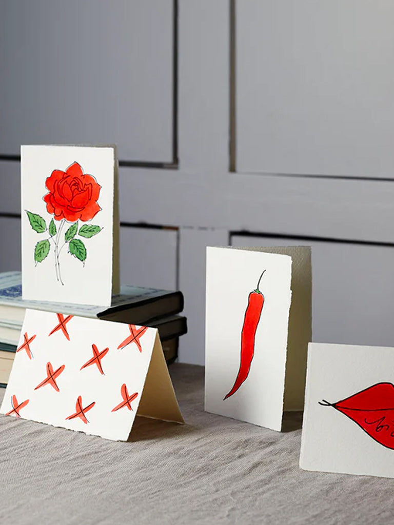 Scribble & Daub Chilli Card in Red