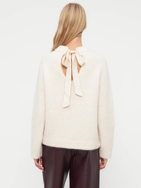 Selected Gabella Bow-Back Sweater in Birch