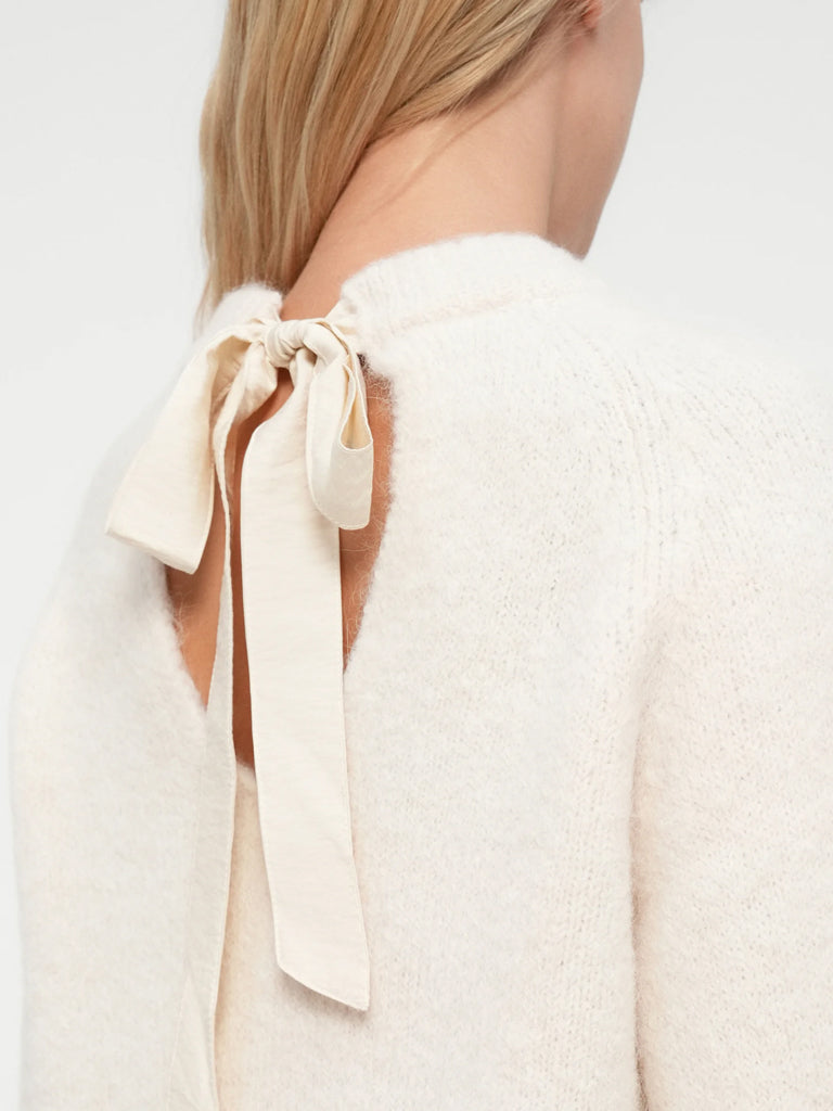 Selected Gabella Bow-Back Sweater in Birch