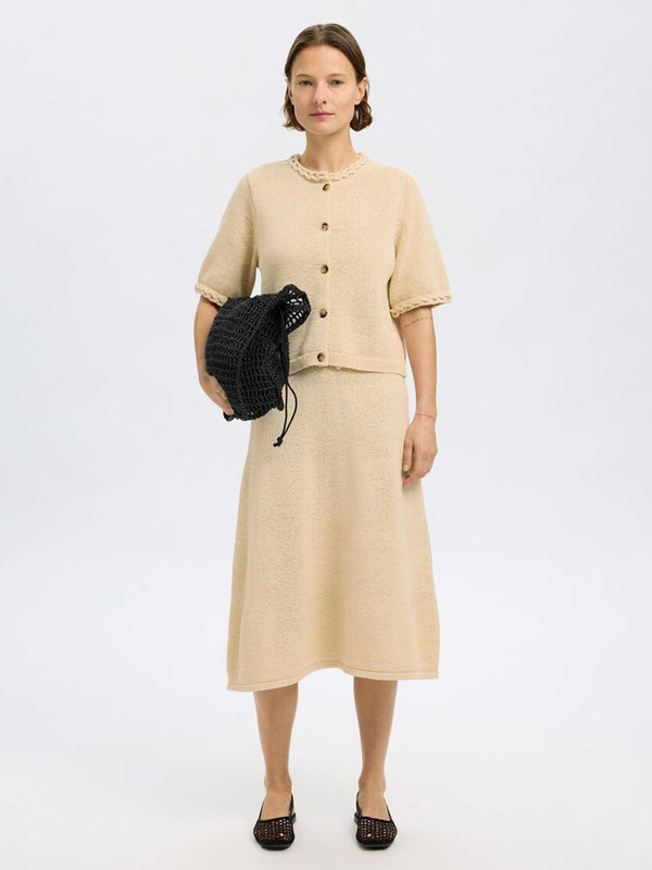 Selected Femme Alma 2/4 Cardigan in Birch