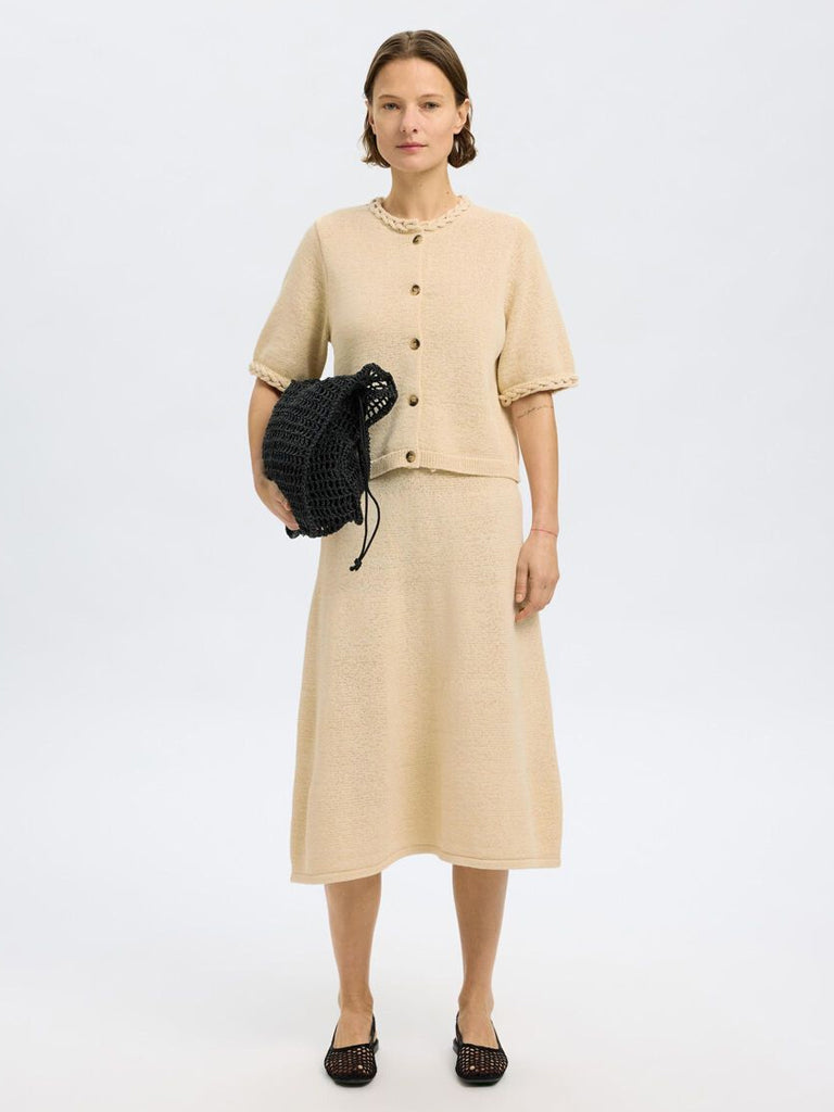 Selected Femme Alma 2/4 Cardigan in Birch