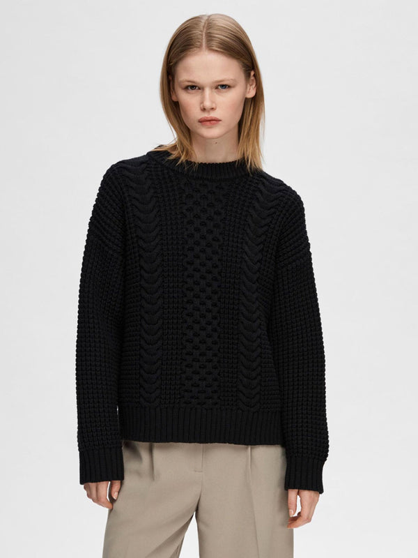 Selected Femme Brianne Knit in Black