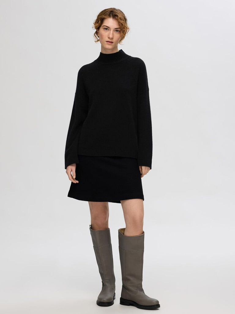 Selected Femme Cille Cashmere Knit in Black