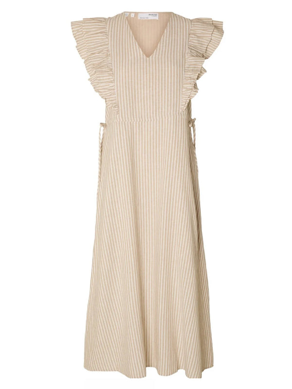 Selected Femme Hillie Stripe Linen Dress