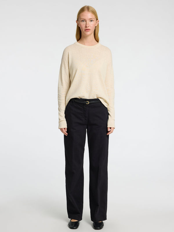 Selected Femme Laura O Neck Sweater in Birch