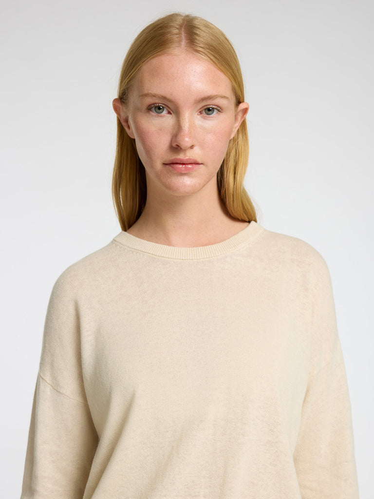 Selected Femme Laura O Neck Sweater in Birch