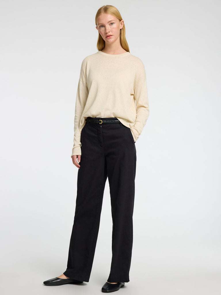 Selected Femme Laura O Neck Sweater in Birch