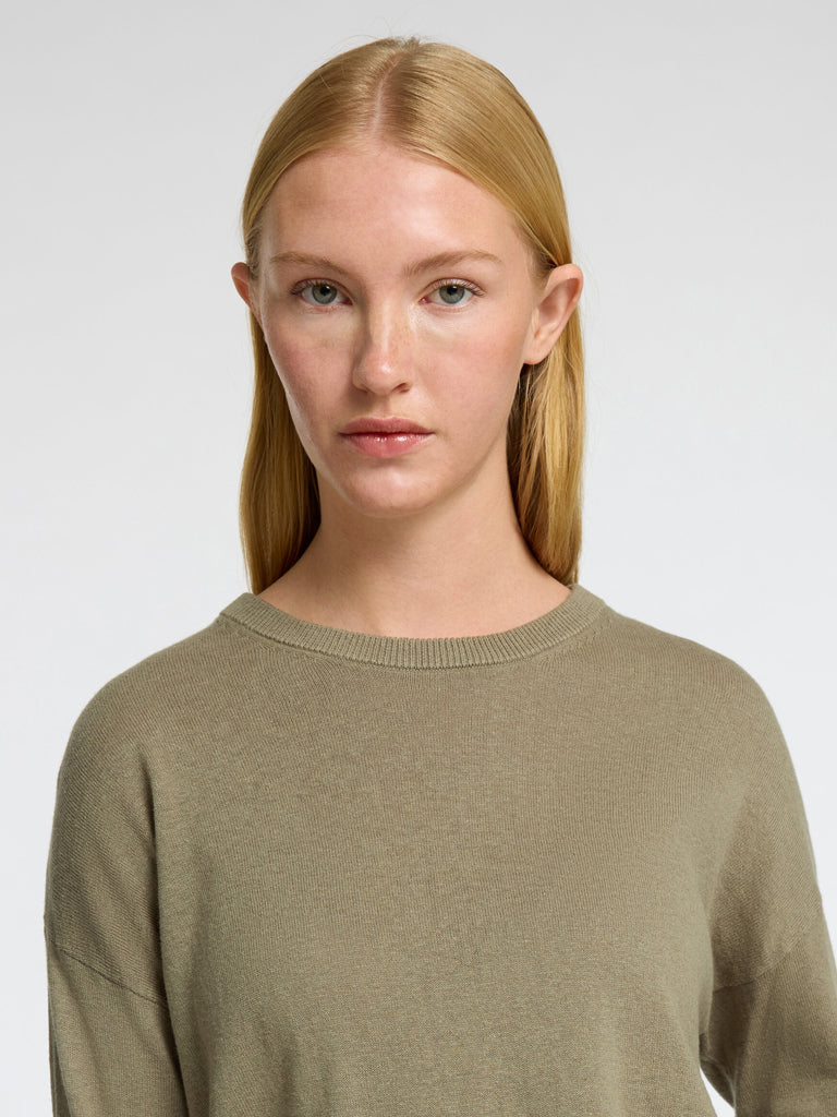 Selected Femme Laura O Neck Sweater in Vetiver