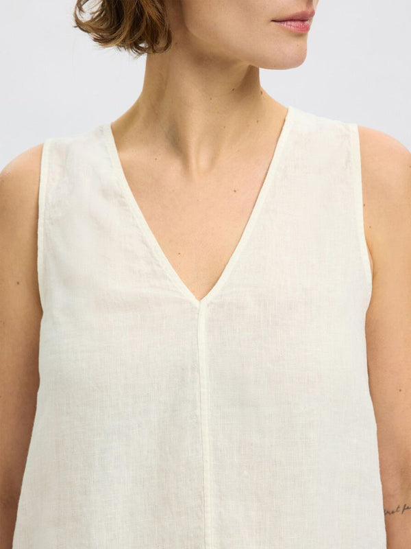 Selected Femme Linna Top in Snow White