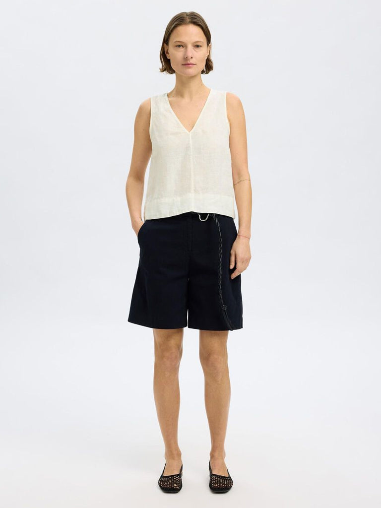 Selected Femme Linna Top in Snow White