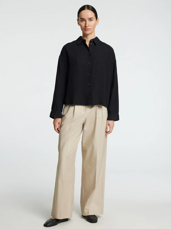 Selected Femme Linnie Linen Shirt in Black