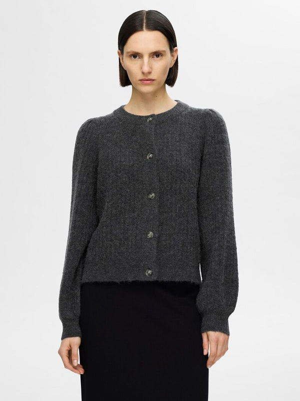 Selected Femme Lulu Cardigan in Volcanic ash